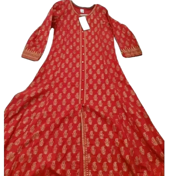 NEW! Yash Gallery Printed Cotton Flared Kurta Wedding Womens Kurti Dress Women S - Picture 5 of 8